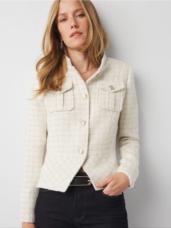 White House Black Market Jackets & Blazers - White House Black Market Tweed Peplum Blazer